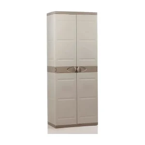 Buiten Kast Titanium Beige 2 Deuren 4 Planken Hars 70x176x41 cm Buiten Kast Titanium Beige 2 Deuren 4 Planken Hars 70x176x41 cm