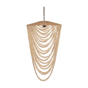 De Wooden Bead Kroonluchter – Natuurlijk – L