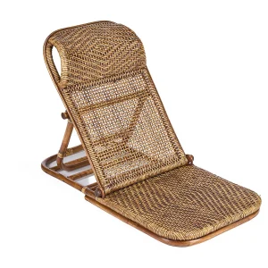 De Rattan Vloer Lounger – Donker Noten De Rattan Vloer Lounger – Donker Noten