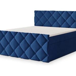 Boxspringbed ROVARI 180×200 cm Set met hoofdbord, bedbodem en matras, Blauw Boxspringbed ROVARI 180×200 cm Set met hoofdbord, bedbodem en matras, Blauw