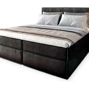 Boxspringbed PELLIO 160×200 cm Set met hoofdbord, bedbodem en matras, Zwart Boxspringbed PELLIO 160×200 cm Set met hoofdbord, bedbodem en matras, Zwart