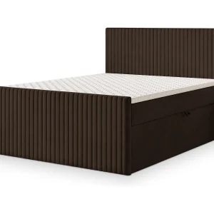 Boxspringbed TERVAN 160×200 cm Set met hoofdbord, bedbodem en matras, Bruin
