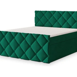 Boxspringbed ROVARI 180×200 cm Set met hoofdbord, bedbodem en matras, Dennengroen Boxspringbed ROVARI 180×200 cm Set met hoofdbord, bedbodem en matras, Dennengroen