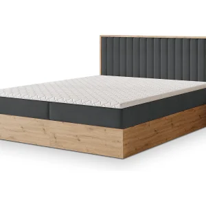 Boxspringbed VARELI 160×200 cm Set met hoofdbord, bedbodem en matras, Antracietgrijs Boxspringbed VARELI 160×200 cm Set met hoofdbord, bedbodem en matras, Antracietgrijs