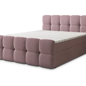 Boxspringbed BRUME 160×200 cm Set met hoofdbord, bedbodem en matras, Poederroze Boxspringbed BRUME 160×200 cm Set met hoofdbord, bedbodem en matras, Poederroze