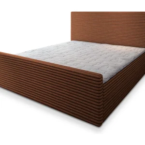 Boxspringbed BRENTO 140×200 cm Set met hoofdbord, bedbodem en matras, Koperkleurig