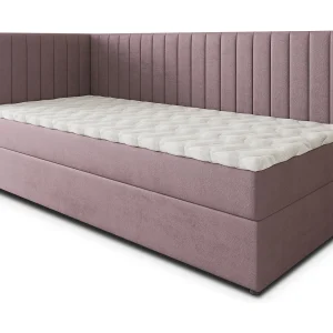 Boxspringbed ARIS 100×200 cm Set met hoofdbord, bedbodem en matras, Poederroze