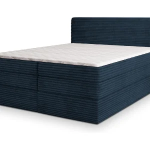 Boxspringbed LUNERA 140×200 cm Set met hoofdbord, bedbodem en matras, Blauw