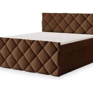 Boxspringbed ROVARI 140×200 cm Set met hoofdbord, bedbodem en matras, Bruin Boxspringbed ROVARI 140×200 cm Set met hoofdbord, bedbodem en matras, Bruin