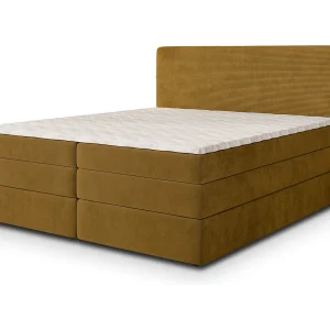 Boxspringbed MATERN 180×200 cm Set met hoofdbord, bedbodem en matras, Geel