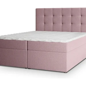 Boxspringbed PALMA 180×200 cm Set met hoofdbord, bedbodem en matras, Poederroze