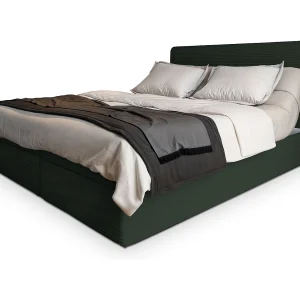 Boxspringbed ASTOR 140×200 cm Set met hoofdbord, bedbodem en matras, Dennengroen