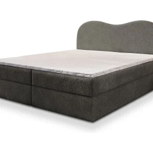 Boxspringbed FLUVIA 180×200 cm Set met hoofdbord, bedbodem en matras, Grijs