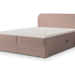 Boxspringbed ARMEL 140×200 cm Set met hoofdbord, bedbodem en matras, Poederroze
