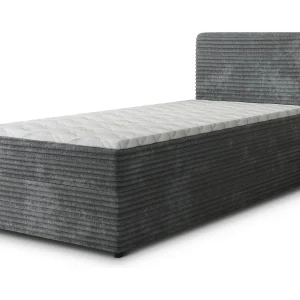 Boxspringbed PISA 80×200 cm Set met hoofdbord, bedbodem en matras, Antracietgrijs
