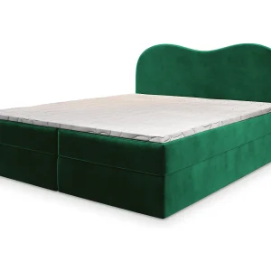 Boxspringbed FLUVIA 160×200 cm Set met hoofdbord, bedbodem en matras, Dennengroen Boxspringbed FLUVIA 160×200 cm Set met hoofdbord, bedbodem en matras, Dennengroen
