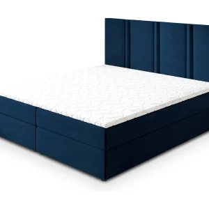 Boxspringbed LARIO 180×200 cm Set met hoofdbord, bedbodem en matras, Blauw