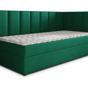 Boxspringbed BEVE 80×200 cm Set met hoofdbord, bedbodem en matras, Dennengroen Boxspringbed BEVE 80×200 cm Set met hoofdbord, bedbodem en matras, Dennengroen