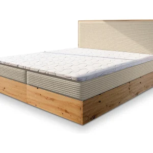 Boxspringbed VERDON 160×200 cm Set met hoofdbord, bedbodem en matras, Crème Boxspringbed VERDON 160×200 cm Set met hoofdbord, bedbodem en matras, Crème