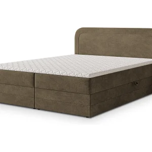 Boxspringbed ARMEL 140×200 cm Set met hoofdbord, bedbodem en matras, Beige
