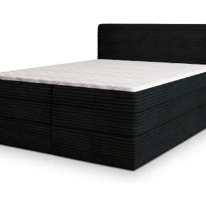 Boxspringbed LUNERA 140×200 cm Set met hoofdbord, bedbodem en matras, Zwart
