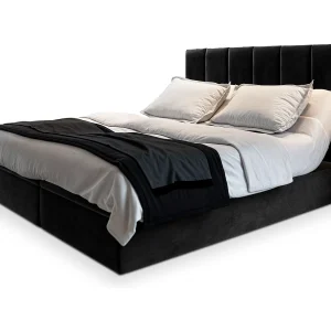 Boxspringbed BARINO 180×200 cm Set met hoofdbord, bedbodem en matras, Zwart Boxspringbed BARINO 180×200 cm Set met hoofdbord, bedbodem en matras, Zwart