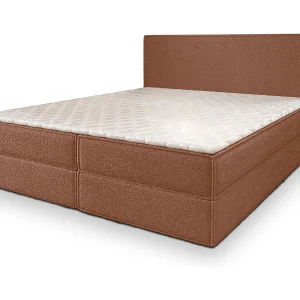 Boxspringbed PELLIO 180×200 cm Set met hoofdbord, bedbodem en matras, Koperkleurig Boxspringbed PELLIO 180×200 cm Set met hoofdbord, bedbodem en matras, Koperkleurig