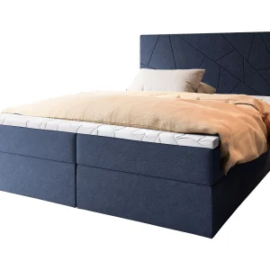 Boxspringbed MADO 140×200 cm Set met hoofdbord, bedbodem en matras, Blauw Boxspringbed MADO 140×200 cm Set met hoofdbord, bedbodem en matras, Blauw