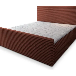 Boxspringbed BRENTO 140×200 cm Set met hoofdbord, bedbodem en matras, Bruin