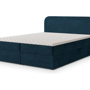 Boxspringbed ARMEL 160×200 cm Set met hoofdbord, bedbodem en matras, Blauw