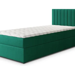 Boxspringbed BRESEL 80×200 cm Set met hoofdbord, bedbodem en matras, Dennengroen Boxspringbed BRESEL 80×200 cm Set met hoofdbord, bedbodem en matras, Dennengroen