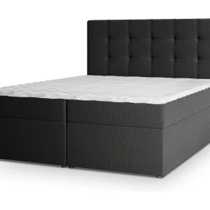 Boxspringbed PALMA 180×200 cm Set met hoofdbord, bedbodem en matras, Zwart
