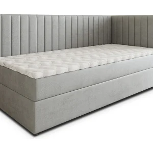 Boxspringbed ARIS 80×200 cm Set met hoofdbord, bedbodem en matras, Lichtgrijs Boxspringbed ARIS 80×200 cm Set met hoofdbord, bedbodem en matras, Lichtgrijs