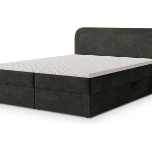 Boxspringbed ARMEL 160×200 cm Set met hoofdbord, bedbodem en matras, Zwart