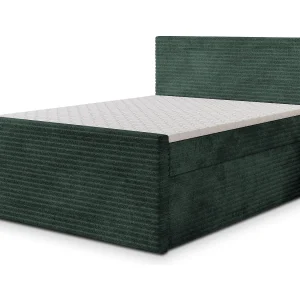 Boxspringbed NOLEN 160×200 cm Set met hoofdbord, bedbodem en matras, Dennengroen