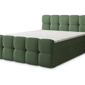 Boxspringbed BRUME 180×200 cm Set met hoofdbord, bedbodem en matras, Groen