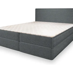 Boxspringbed PELLIO 180×200 cm Set met hoofdbord, bedbodem en matras, Grijs Boxspringbed PELLIO 180×200 cm Set met hoofdbord, bedbodem en matras, Grijs