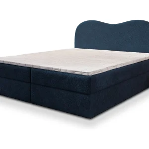 Boxspringbed FLUVIA 180×200 cm Set met hoofdbord, bedbodem en matras, Blauw