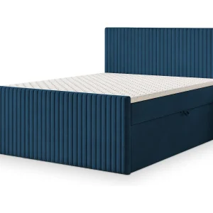 Boxspringbed TERVAN 180×200 cm Set met hoofdbord, bedbodem en matras, Blauw