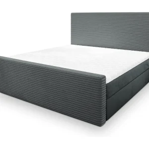 Boxspringbed ALORIA 160×200 cm Set met hoofdbord, bedbodem en matras, Grijs Boxspringbed ALORIA 160×200 cm Set met hoofdbord, bedbodem en matras, Grijs