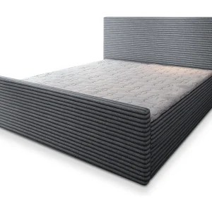 Boxspringbed BRENTO 140×200 cm Set met hoofdbord, bedbodem en matras, Grijs
