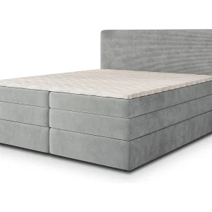 Boxspringbed MATERN 140×200 cm Set met hoofdbord, bedbodem en matras, Lichtgrijs Boxspringbed MATERN 140×200 cm Set met hoofdbord, bedbodem en matras, Lichtgrijs