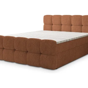 Boxspringbed BRUME 140×200 cm Set met hoofdbord, bedbodem en matras, Koperkleurig Boxspringbed BRUME 140×200 cm Set met hoofdbord, bedbodem en matras, Koperkleurig