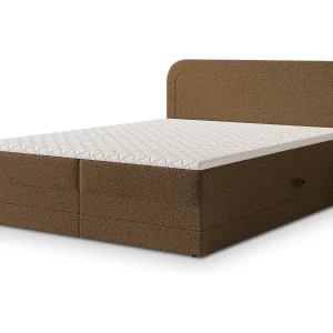 Boxspringbed ARMEL 160×200 cm Set met hoofdbord, bedbodem en matras, Bruin