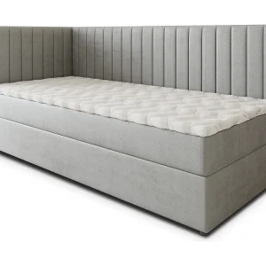 Boxspringbed ARIS 90×200 cm Set met hoofdbord, bedbodem en matras, Lichtgrijs