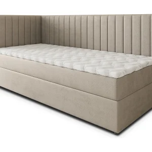 Boxspringbed ARIS 90×200 cm Set met hoofdbord, bedbodem en matras, Beige