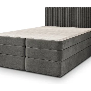 Boxspringbed FELBIO 180×200 cm Set met hoofdbord, bedbodem en matras, Grijs Boxspringbed FELBIO 180×200 cm Set met hoofdbord, bedbodem en matras, Grijs