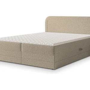Boxspringbed ARMEL 140×200 cm Set met hoofdbord, bedbodem en matras, Beige