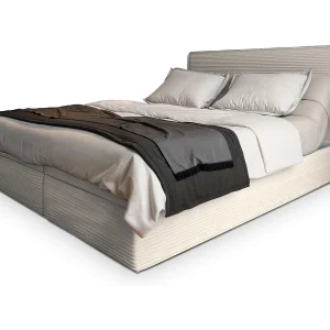 Boxspringbed ASTOR 140×200 cm Set met hoofdbord, bedbodem en matras, Crème