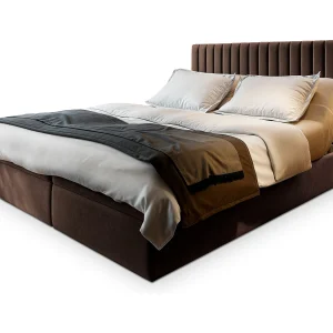 Boxspringbed MURLO 180×200 cm Set met hoofdbord, bedbodem en matras, Bruin